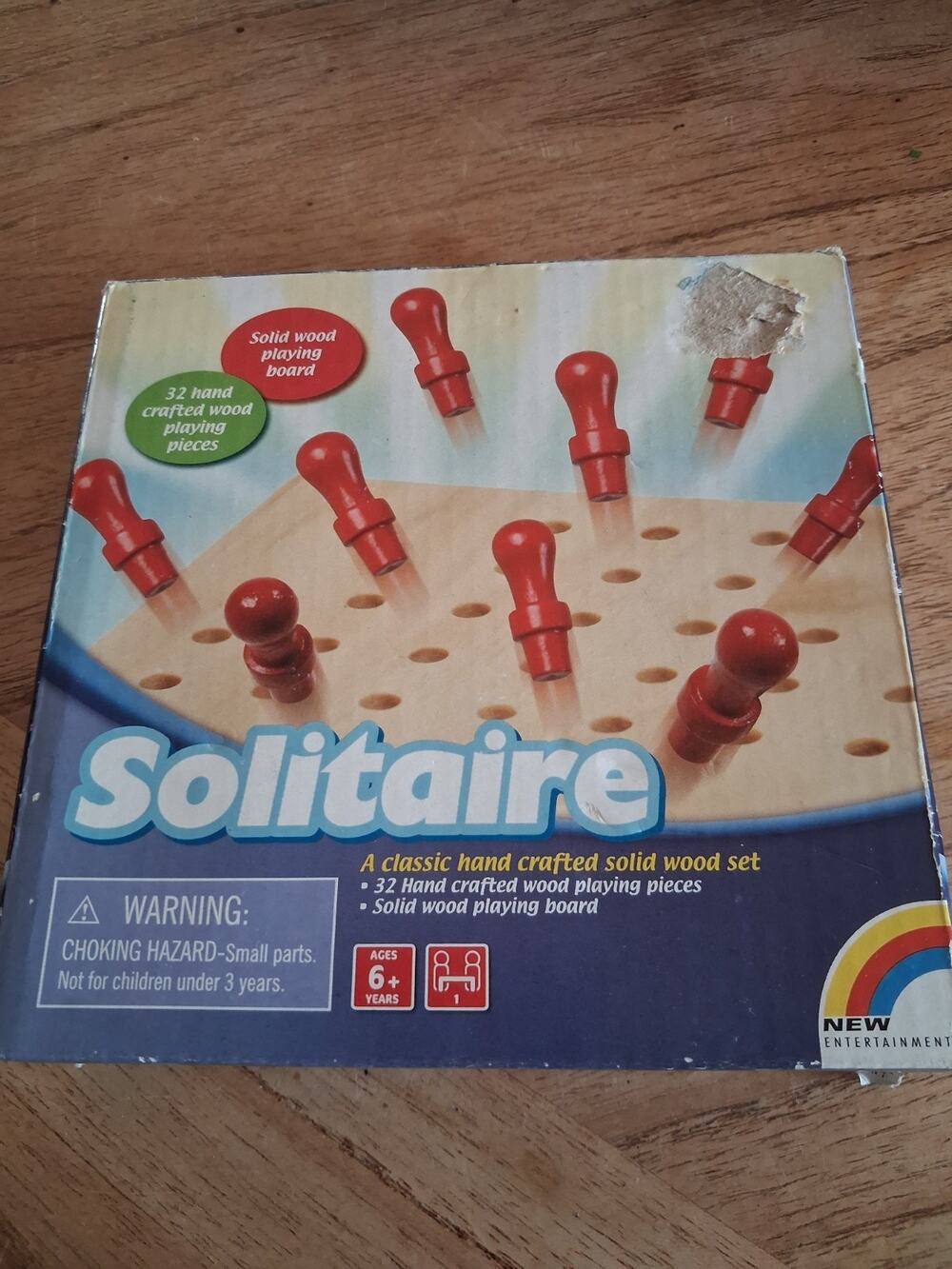 Solitaire A classic handcrafted solid wood set Playing board.